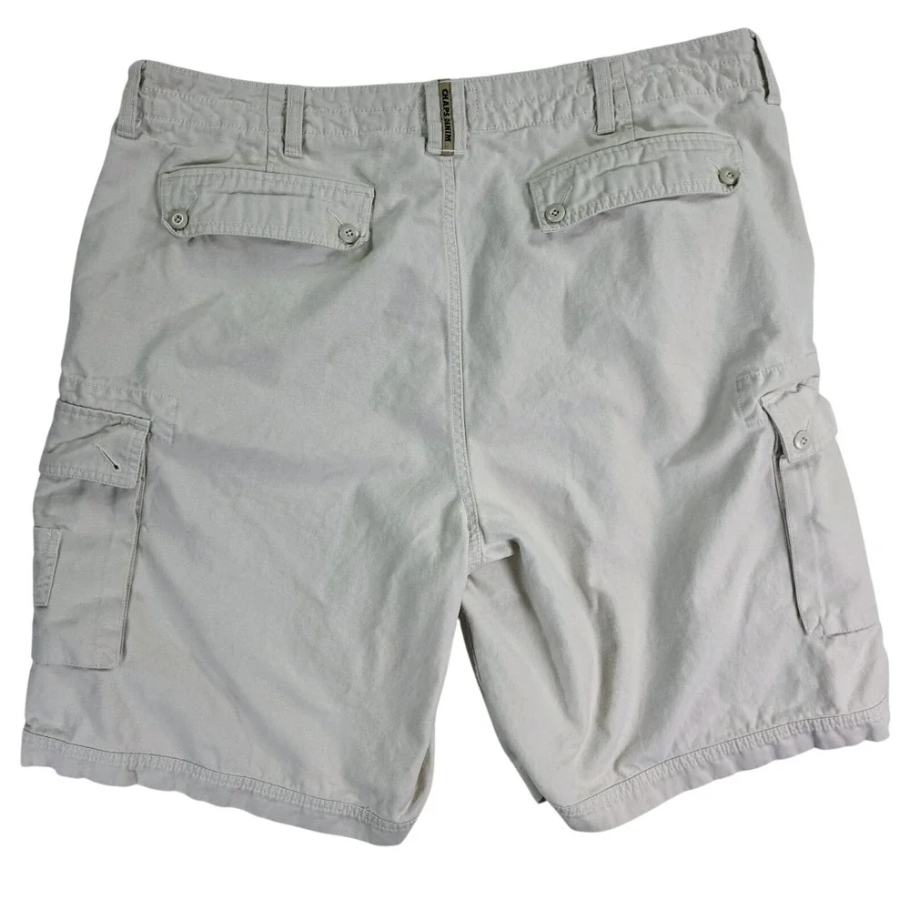 Chaps‎ Mens Rugged Cargo Shorts 40 Multiple Pockets Classic Regular Fit Beige